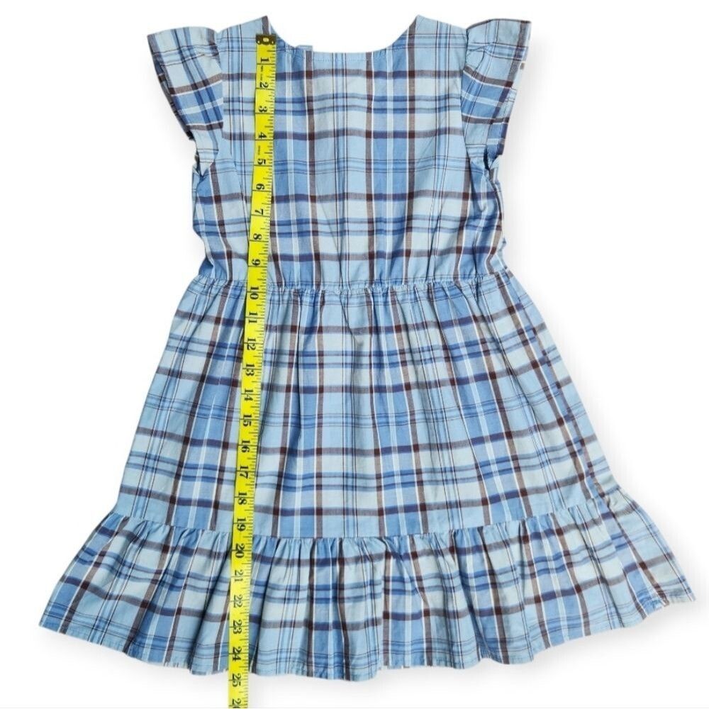 NWT! The Children's Place Girls Dress Monkey Blue Ruffle Sleeve And Hem Size 5/6 - Picture 7 of 10